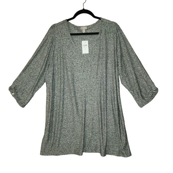 J. Jill Tops - New $69 J. Jill Wearever Collection Women Gray Rayon 3/4 Sleeve Shirt  Size 2X